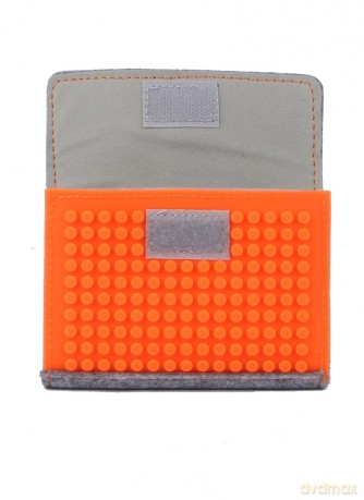 Pixelbags Portfelik szaro - pomarańczowy