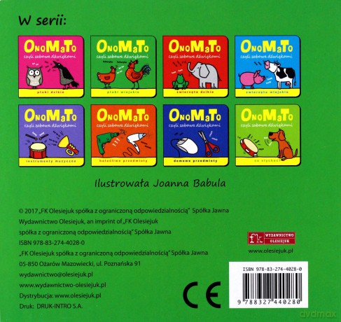 OnoMaTo czyli zabawa dźwiękami. Zwierzęta dzikie [KSIĄŻKA]