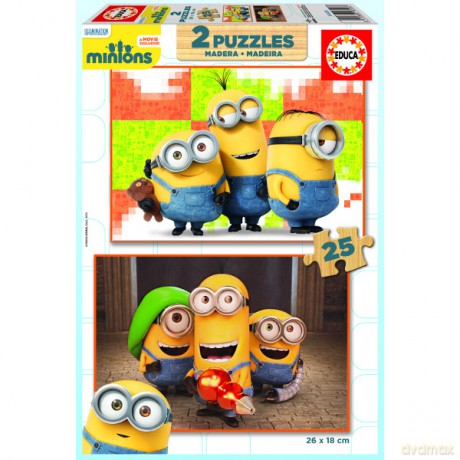 EDUCA Minionki Madera 2x25 el [PUZZLE]