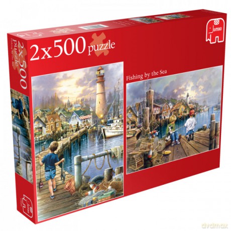 JUMBO 2x500 el. Wędkarstwo nad morzem [PUZZLE]