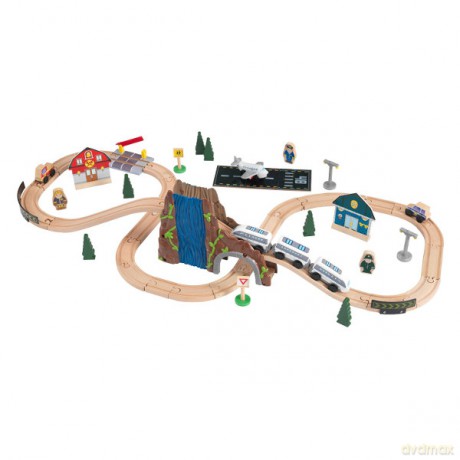 KIDKRAFT Drewniana kolejka Euro Express