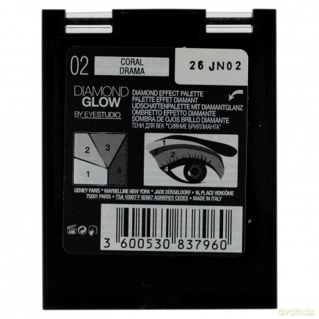 Maybelline Cień do powiek Diamond Glow 2,5 g 02 Coral Drama