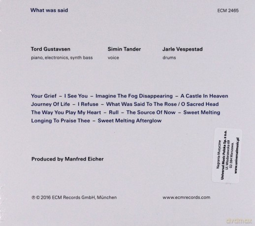 Tord Gustavsen: What Was Said [CD]