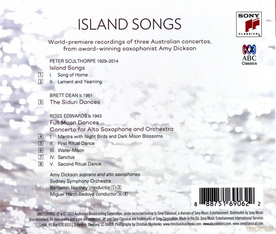 Amy Dickson: Island Songs [CD]