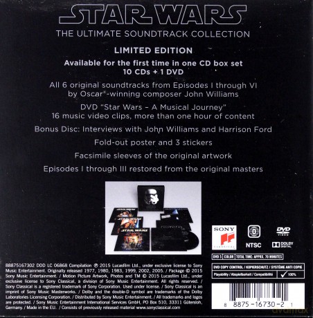 John Williams: Star Wars - The Ultimate Soundtrack Collection (Gwiezdne Wojny) [10CD]+[DVD]