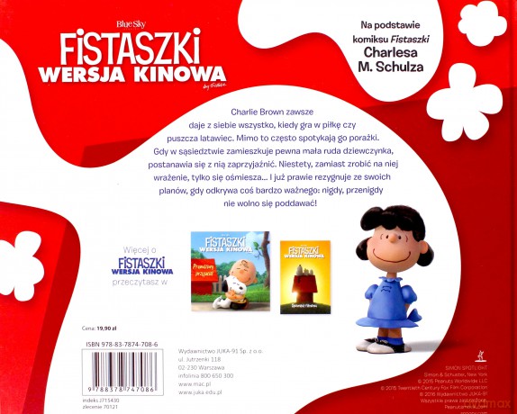 CHARLIE BROWN NIGDY SIĘ NIE PODDAJE FISTASZKI WERSJA KINOWA - CHARLES M. SCHULZ