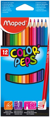 Kredki Colorpeps trójkątne maped 12 kolorów