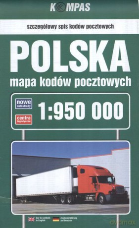 Polska mapa kodów pocztowych 1:950 000