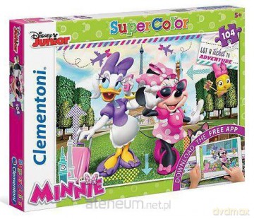 CLEMENTONI 104 el. App Minnie i Daisy w Paryżu [PUZZLE]