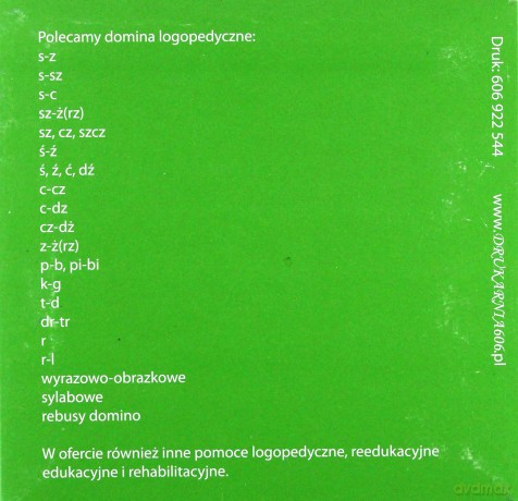 Domino logopedyczne obrazkowe P-B, PI-BI [GRA]