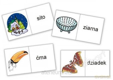 Domino logopedyczne wyrazowo - obraz. Ś, Ź, Ć, DŹ [GRA]