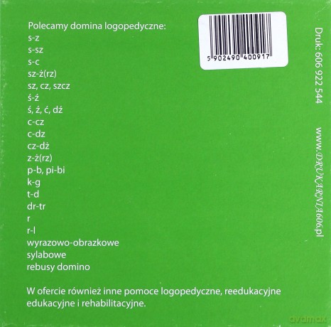 Domino logopedyczne wyrazowo - obrazkowe DR-TR [GRA]