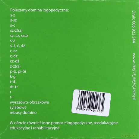 Domino logopedyczne wyrazowo - obrazkowe S-SZ [GRA]