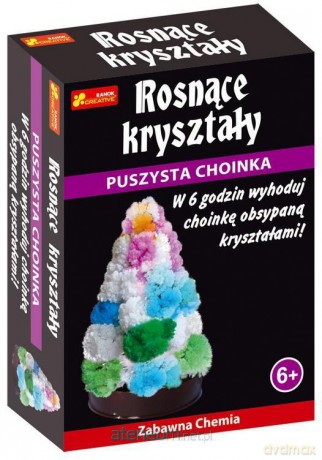 Rosnące kryształy. Puszysta choinka kolorowa