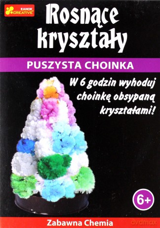 Rosnące kryształy. Puszysta choinka kolorowa