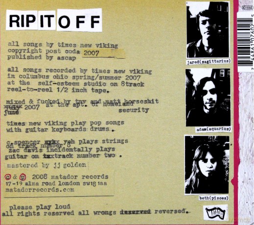 Times New Viking: Rip It Off [CD]