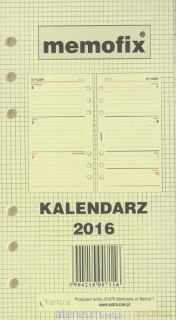 Wkład kalendarzowy 2016 Memofix standard [KALENDARZ]
