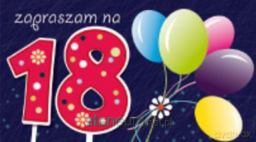 Zaproszenie 18-tka - Balony (5 szt)