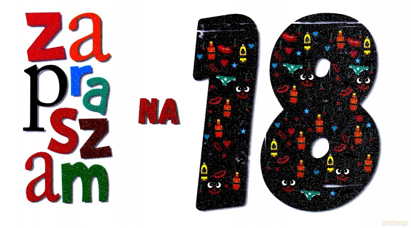 Zaproszenie 18-tka - Białe (5 szt)