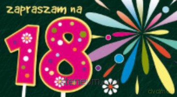 Zaproszenie 18-tka - Fajerwerki (5 szt)