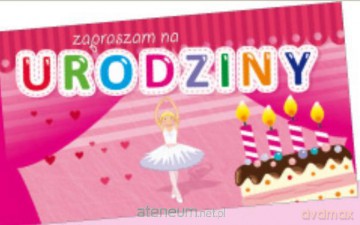 Zaproszenie urodzinowe - Baletnica (5 szt)