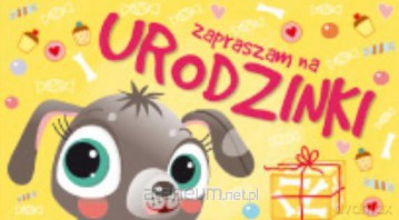 Zaproszenie urodzinowe - Piesek (5 szt)