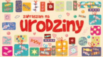 Zaproszenie urodzinowe - Prezenty (5 szt)
