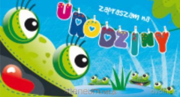 Zaproszenie urodzinowe - Żaba (5 szt)