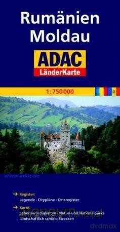 LanderKarte ADAC.Rumanien, Moldau 1:750 000