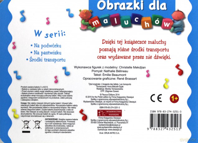 Obrazki dla maluchów. Grające. Środki transportu - Emilie Beaumont, Nathalie Belineau, Christelle Mekdjian [KSIĄŻKA]