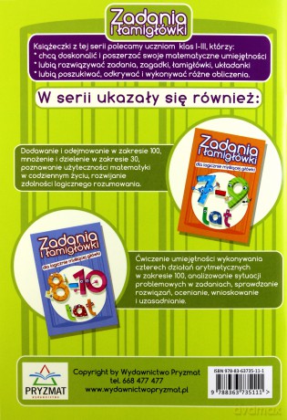 Zadania i łamigłówki 6-8 lat cz. 1 - Jadwiga Dejko [KSIĄŻKA]