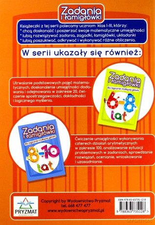 Zadania i łamigłówki 7-9 lat cz. 2 - Jadwiga Dejko [KSIĄŻKA]