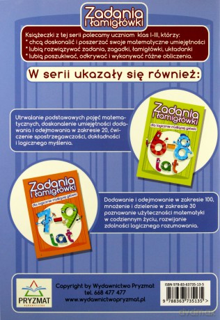 Zadania i łamigłówki 8-10 lat cz. 3 - Jadwiga Dejko [KSIĄŻKA]