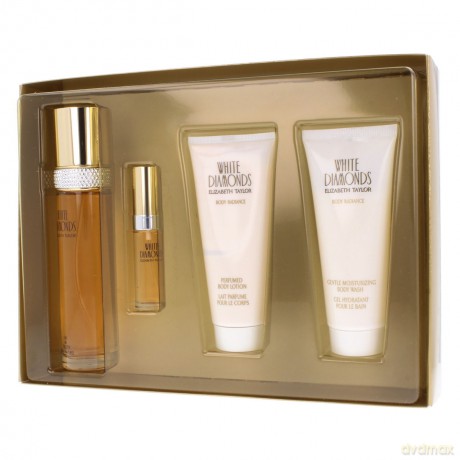Elizabeth Taylor White Diamonds Zestaw - woda toaletowa dla kobiety 100 ml spray + balsam 100 ml + żel pod prysznic 100 ml + woda toaletowa dla kobiety 10 ml spray