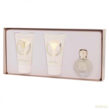 Versace Eros pour Femme Zestaw woda perfumowana dla kobiety 5 ml bez sprayu + balsam 25 ml + żel pod prysznic 25 ml