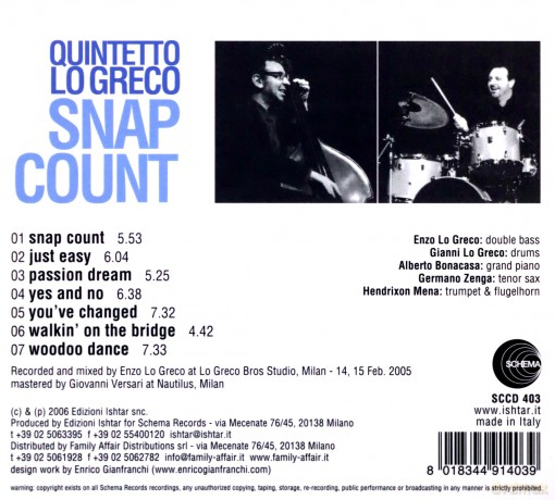 Quintetto Lo Greco: Snap Count [CD]