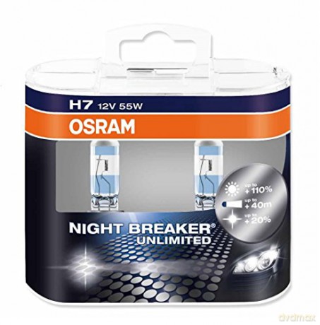 OSRAM Night Breaker Unlimited H7, 64210Nbu-Hcb, 12V, Duobox