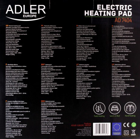 ADLER Poduszka elektryczna AD 7404