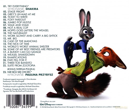 Zootopia soundtrack (Zwierzogród) (PL) (Disney) [CD]