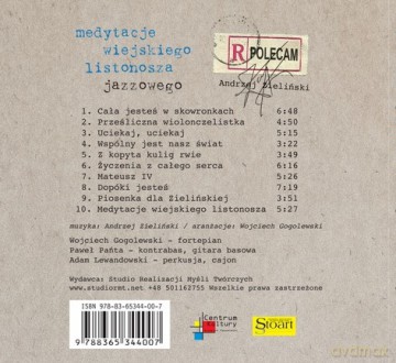 Wojciech Goglewski Trio: Medytacje Wiejskiego Listonosza Jazzowego [CD]