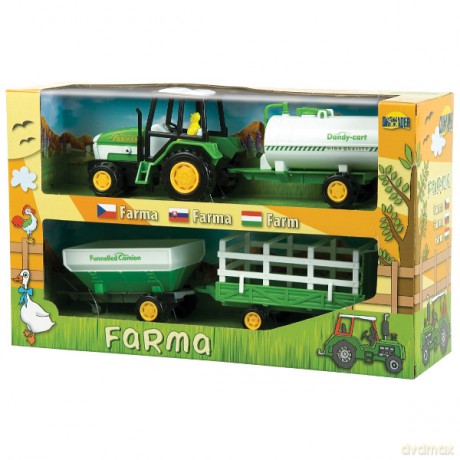 DROMADER Zestaw Farma Traktor z maszyną