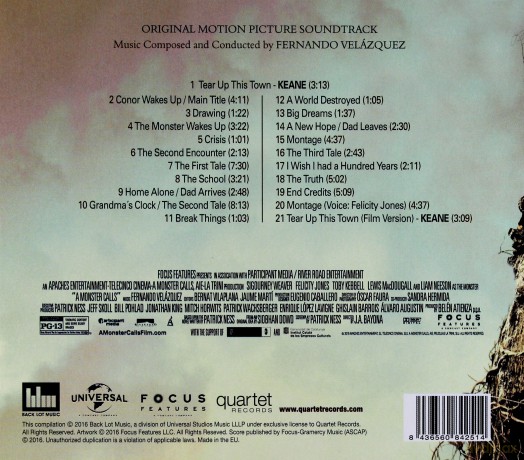 A Monster Calls soundtrack (Siedem Minut Po Północy)  [CD]