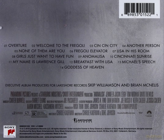 Anomalisa soundtrack (Carter Burwell) [CD]