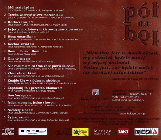 Mariusz Kalaga: Pół na pół [CD]