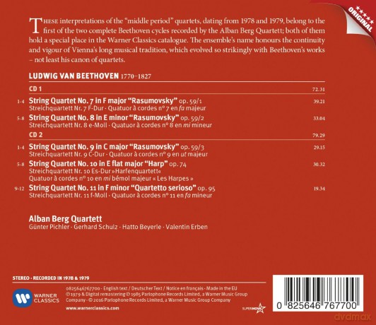 Alban Berg Quartett: Beethoven: String Quartets 7-11 [2CD]