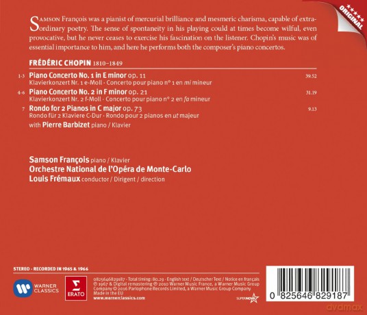 Samson Francois: Chopin: Piano Concertos [CD]
