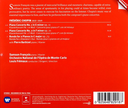 Samson Francois: Chopin: Piano Concertos [CD]