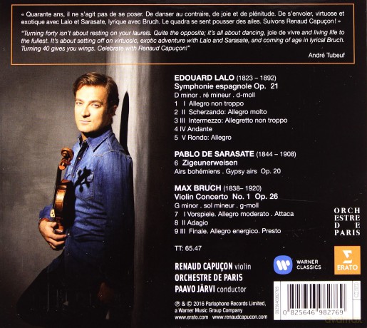 Renaud Capucon & Orchestre De Paris & Paavo Jarvi: Lalo: Symphonie Espagnole / Bruch: Violin Concerto [CD]