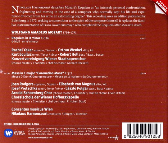 Nicholas Harnoncourt: Mozart: Requiem [CD]