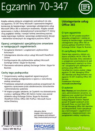 Egzamin 70-347: Udostępnianie usług Office 365 - Thomas Orin [KSIĄŻKA]
